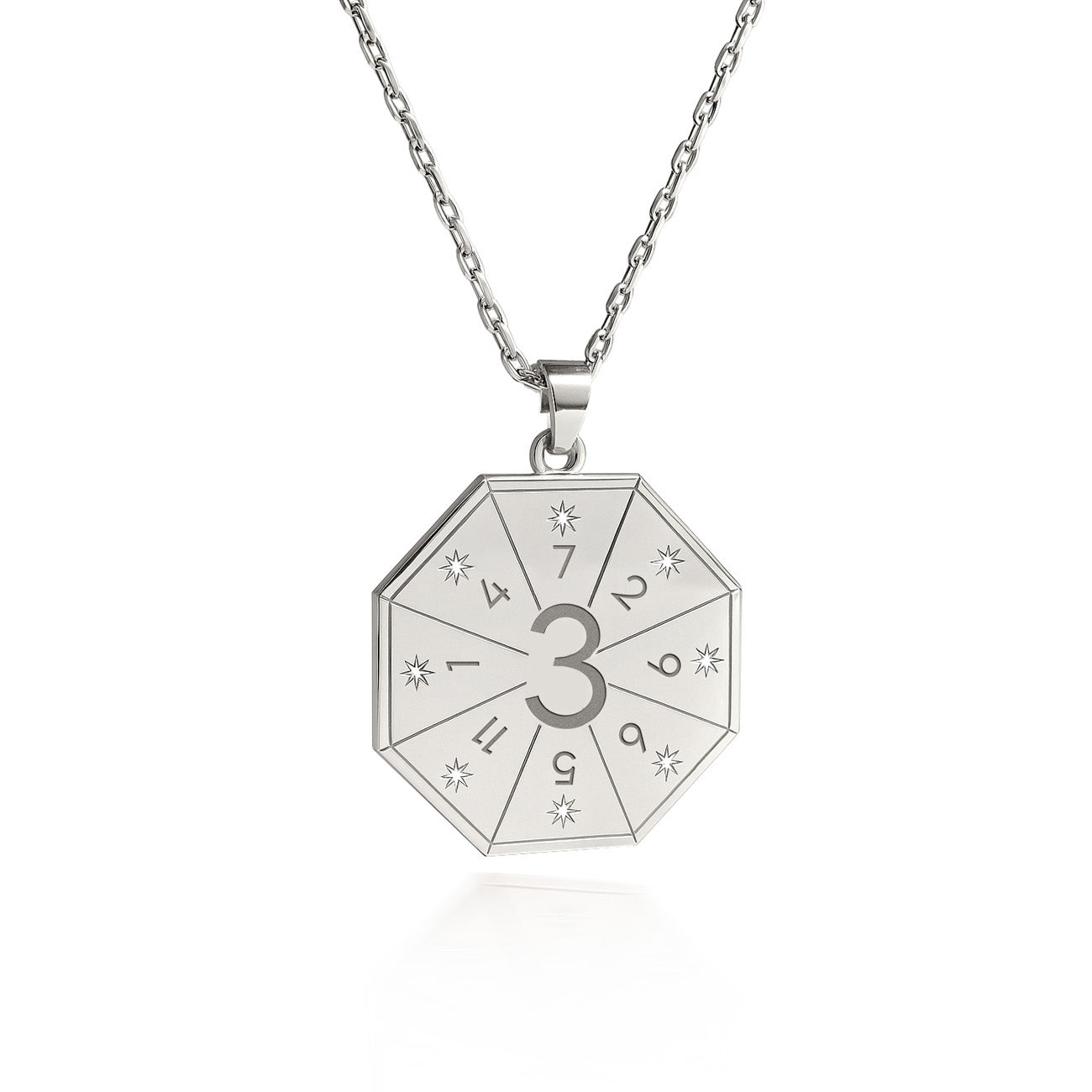 Naszyjnik z wisiorkiem Artysty (3) w srebrnym kolorze – Pieczęć Ekspresji, numerologiczny amulet duszy