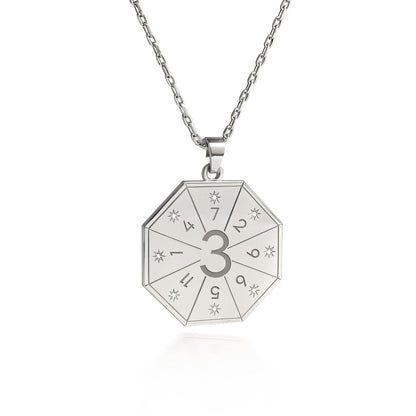 Naszyjnik z wisiorkiem Artysty (3) w srebrnym kolorze – Pieczęć Ekspresji, numerologiczny amulet duszy