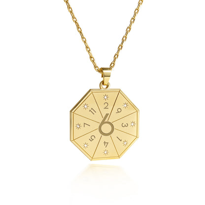 Naszyjnik z wisiorkiem Uzdrowiciela (6) w złotym kolorze – Pieczęć Serca, numerologiczny amulet duszy