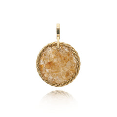 Miedziany Amulet Tensorowy z Cytrynem – Pozłacany