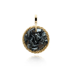 Miedziany Amulet Tensorowy z Hematytem – Pozłacany