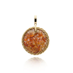 Miedziany Amulet Tensorowy z Karneolem – Pozłacany