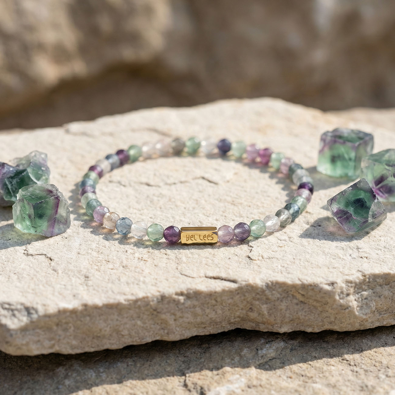 Bransoletka z Fluorytem i miejscem na charms – Srebro 925