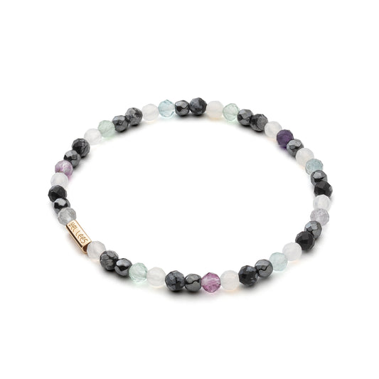 Bransoletka z kamieniami naturalnymi i miejscem na charms - Budowniczy | 4 - Srebro 925