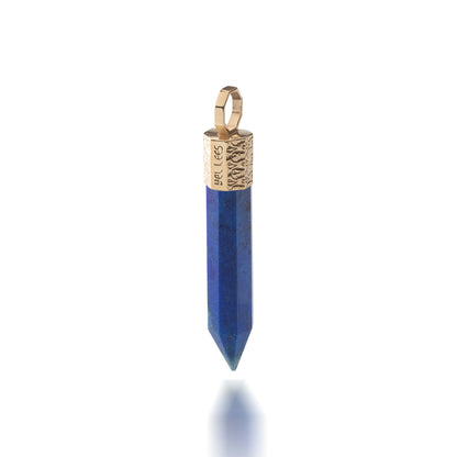 Naszyjnik z lapis lazuli na srebrze 925 pozłacanym – naturalny kamień ochronny, TERRA 44