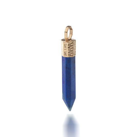 Zawieszka z lapis lazuli na srebrze 925 pozłacanym – naturalny kamień ochronny, TERRA 44