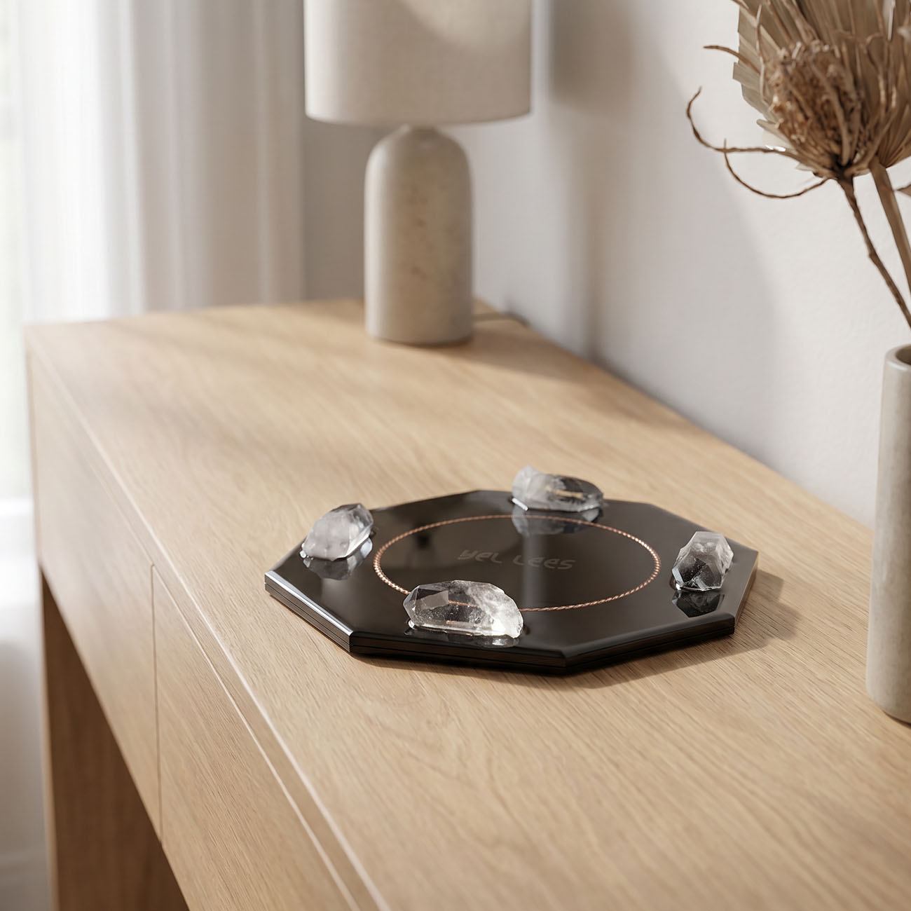 Nowoczesny odpromiennik do domu – Energy Balance (czarna pleksa i żywica)