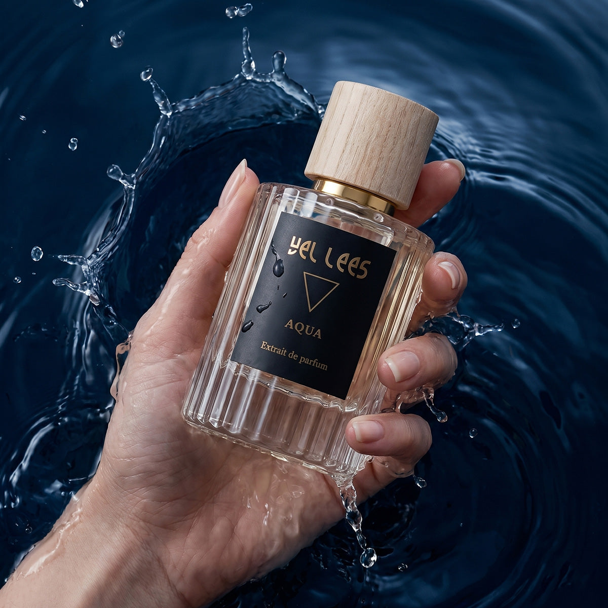 Perfumy VEL LEES Aqua – Kryształ Górski, extrait de parfum 50 ml – minimalistyczny flakon z naturalnym korkiem, świeża morsko-kwiatowa kompozycja o czystym, otulającym charakterze.